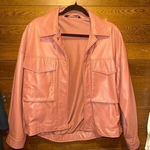 Zara Pink Faux Leather Jacket